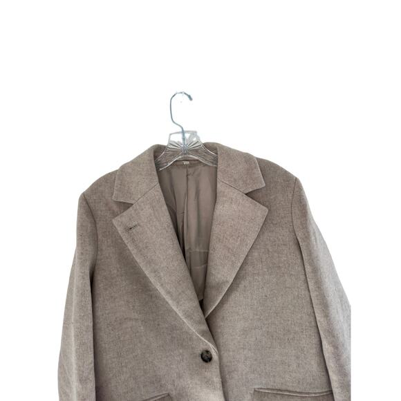 & Other Stories Beige Neutral Basic Dressy Oversized Wool Blend Blazer Size 2 - Picture 6 of 14